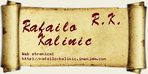 Rafailo Kalinić vizit kartica